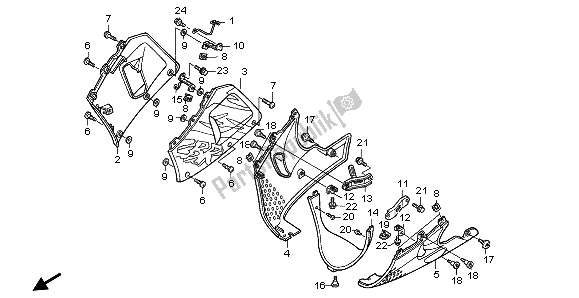 Todas as partes de Capuz Inferior do Honda CBR 900 RR 1997