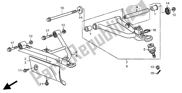 Tutte le parti per il Braccio Anteriore del Honda TRX 500 FE Foretrax Foreman ES 2010