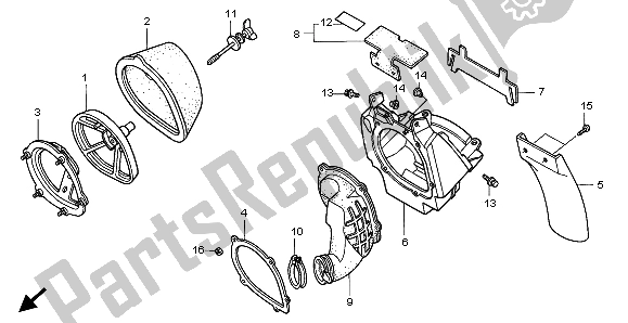 Alle onderdelen voor de Luchtfilter van de Honda CR 125R 2001