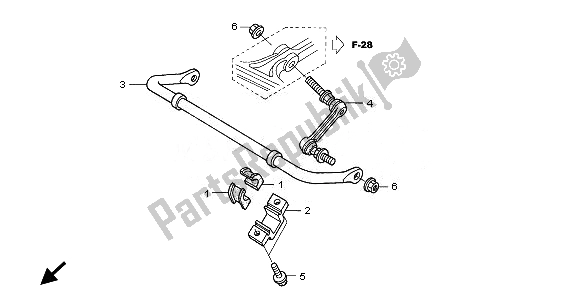 Tutte le parti per il Stabilizzatore del Honda TRX 680 FA Fourtrax Rincon 2008