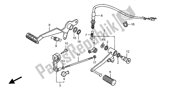 All parts for the Pedal of the Honda CB 900F Hornet 2005