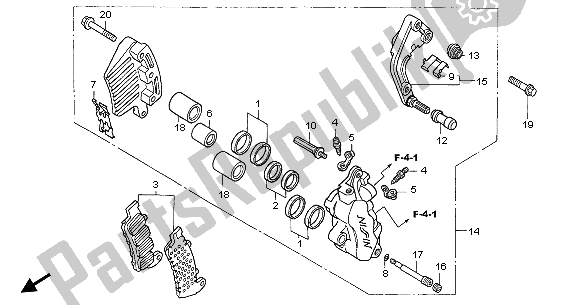 Tutte le parti per il L. Pinza Freno Anteriore del Honda NT 650V 2003