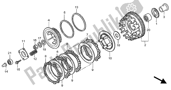 All parts for the Clutch of the Honda CBF 500 2004