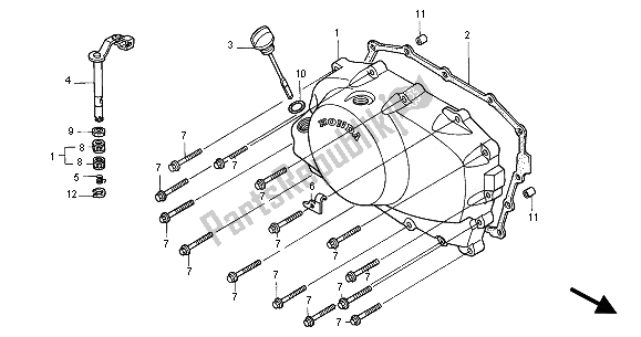 Todas las partes para Tapa Del Cárter Derecho de Honda VT 750C2 2000