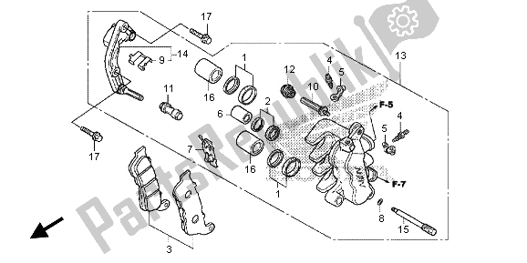 Todas las partes para Pinza De Freno Delantero de Honda SH 125 2013