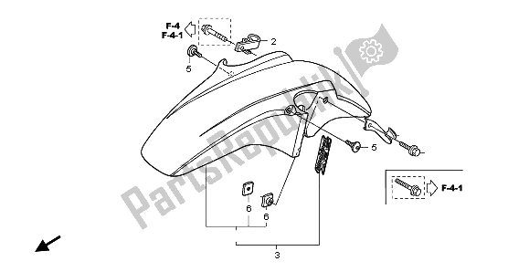 All parts for the Front Fender of the Honda CBF 600 NA 2009
