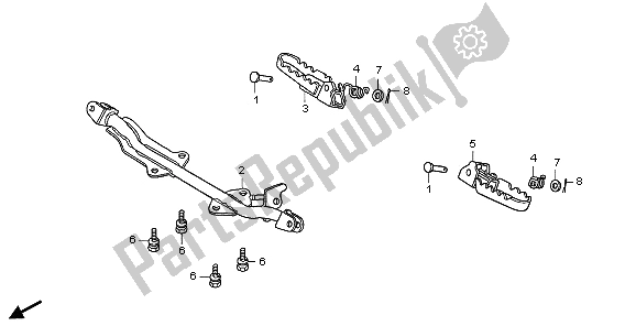 All parts for the Step of the Honda CRF 50F 2009