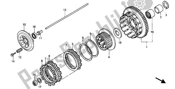 All parts for the Clutch of the Honda CB 1000F 1994