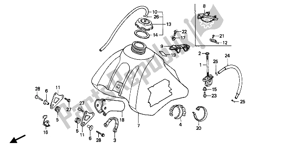 All parts for the Fuel Tank of the Honda XR 600R 1991