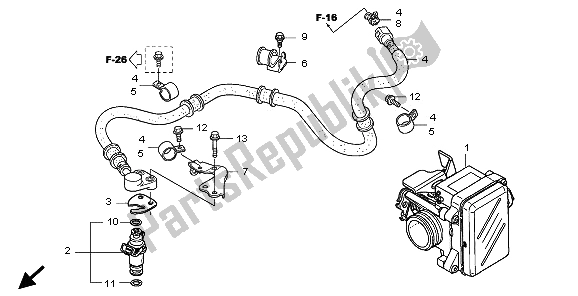 All parts for the Throttle Body of the Honda SH 150 2006