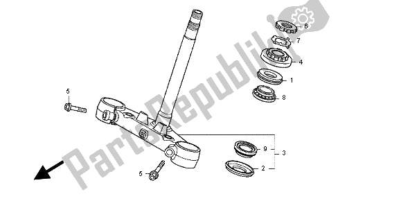 Todas as partes de Haste De Direção do Honda NC 700 XA 2012