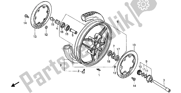 Tutte le parti per il Ruota Anteriore del Honda VFR 750F 1987