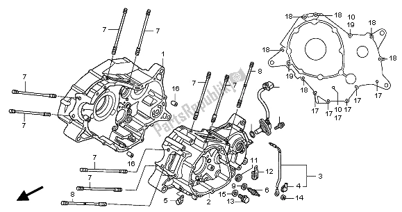 Alle onderdelen voor de Carter van de Honda XL 125V 2001