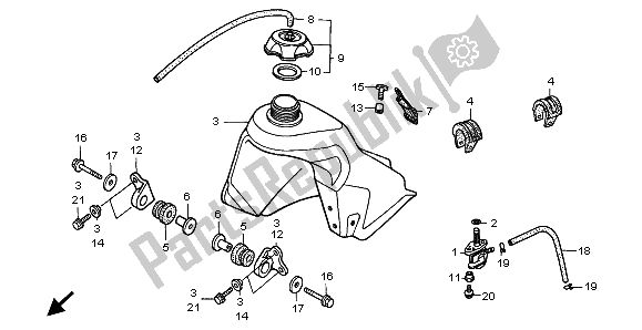 Tutte le parti per il Serbatoio Di Carburante del Honda CR 80R SW 1999