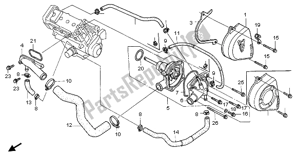 All parts for the Water Pump of the Honda CBR 900 RR 1996