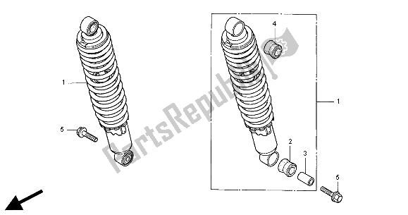 All parts for the Rear Cushion of the Honda CB 500S 2000