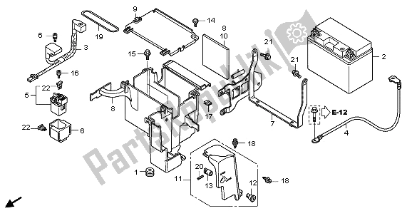 All parts for the Battery of the Honda VT 750C 2009