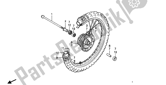 Todas las partes para Rueda Delantera de Honda XR 80R 1986