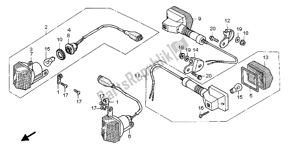 All parts for the Winker of the Honda XL 600V Transalp 1996