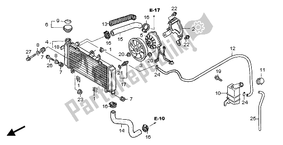 All parts for the Radiator of the Honda CBF 600S 2007