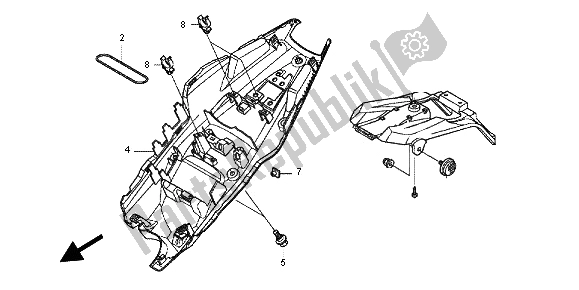 All parts for the Rear Fender of the Honda CBR 600F 2012