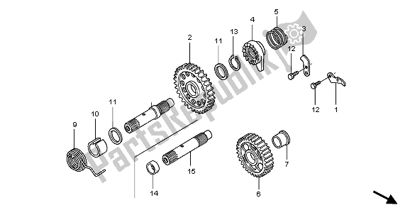 Todas las partes para Husillo De Arranque de Honda CRF 450R 2006