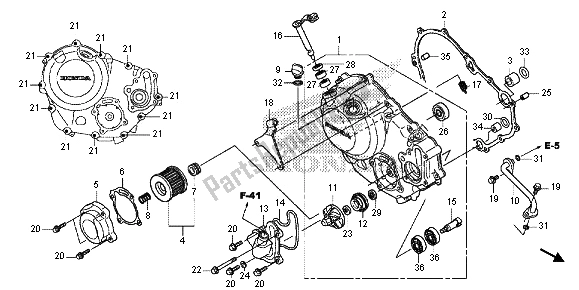 Todas las partes para Tapa Del Cárter Derecho de Honda CRF 250L 2013