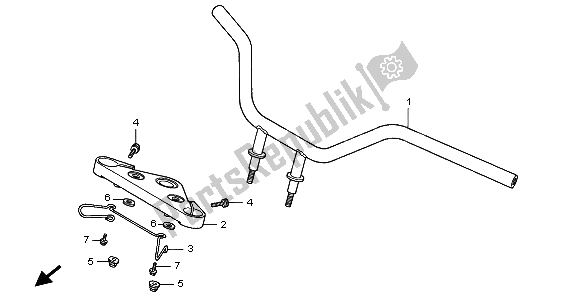 All parts for the Handle Pipe & Top Bridge of the Honda VT 125C 1999