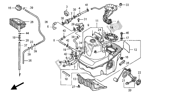 Tutte le parti per il Serbatoio Di Carburante del Honda ST 1100 2001