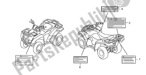 Tutte le parti per il Etichetta Di Avvertenza del Honda TRX 420 FA Fourtrax Rancher AT 2010