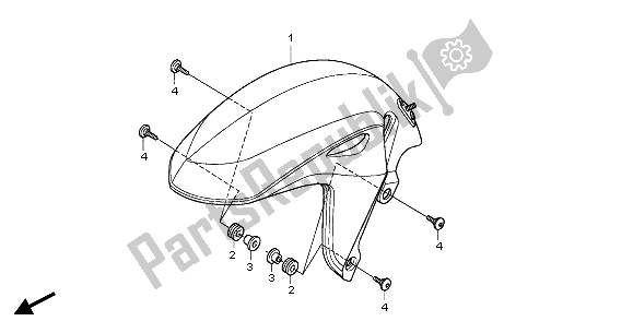 Tutte le parti per il Parafango Anteriore del Honda CB 600F Hornet 2006