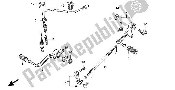 Alle onderdelen voor de Pedaal van de Honda VTR 1000 SP 2002
