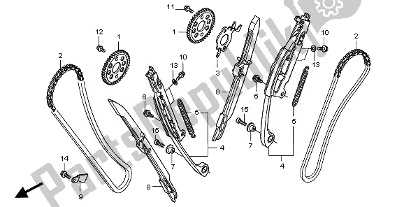 All parts for the Cam Chain & Tensioner of the Honda VFR 1200F 2011