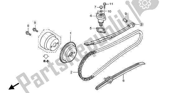 All parts for the Cam Chain & Tensioner of the Honda NPS 50 2011