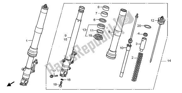 Wszystkie części do Przedni Widelec Honda CB 1000R 2011