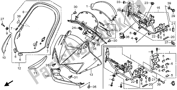 Toutes les pièces pour le Capot Supérieur du Honda XL 1000V 2011