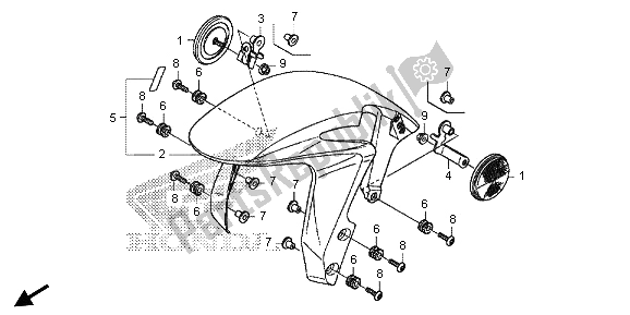 Tutte le parti per il Parafango Anteriore del Honda CBR 600 RR 2013