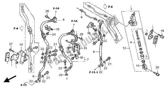 All parts for the Second Master Cylinder of the Honda CBR 1100 XX 2004