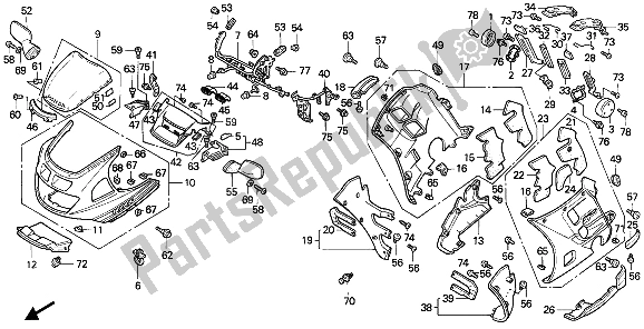 Alle onderdelen voor de Kap van de Honda CBR 1000F 1990