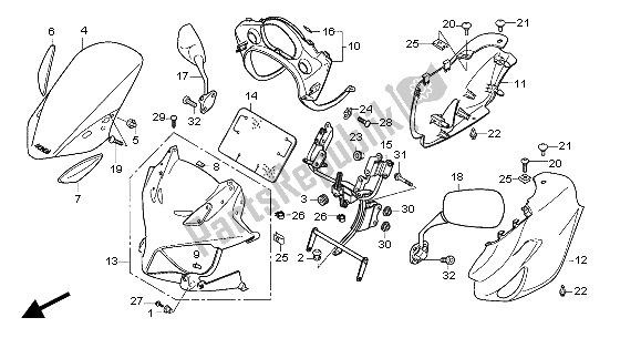 All parts for the Cowl of the Honda CBF 600 SA 2004