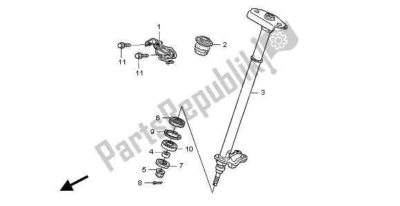 All parts for the Steering Shaft of the Honda TRX 450 ER Sportrax 2009