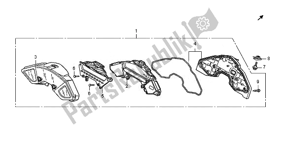 All parts for the Meter (mph) of the Honda CB 1000 RA 2010