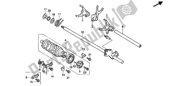 All parts for the Gearshift Drum of the Honda CBR 600F 1994