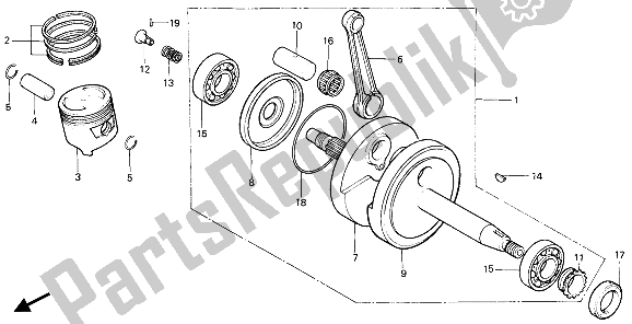 Tutte le parti per il Albero Motore E Pistone del Honda XR 80R 1991