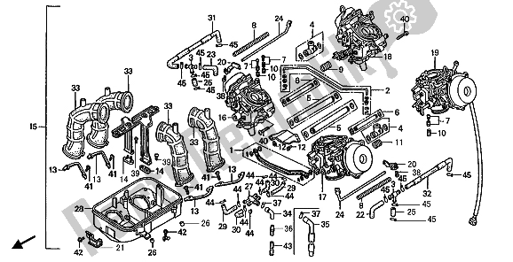 Todas las partes para Carburador (montaje) de Honda ST 1100 1990