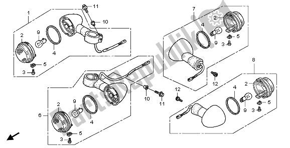 All parts for the Winker of the Honda VT 750 SA 2010