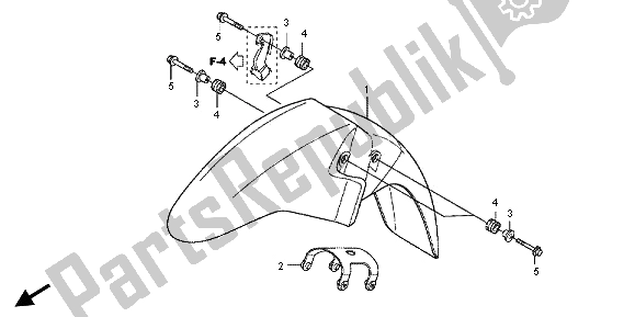 All parts for the Front Fender of the Honda CBF 125M 2013