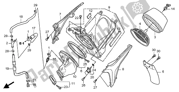 All parts for the Air Cleaner of the Honda CRF 450R 2010