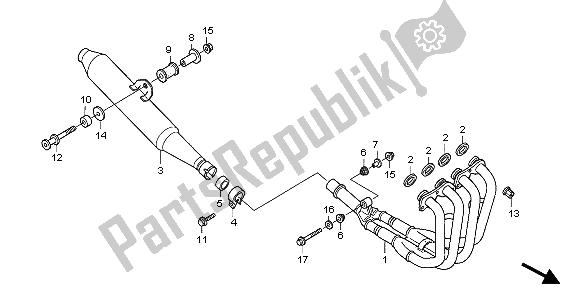 All parts for the Exhaust Muffler of the Honda CBF 600 NA 2006