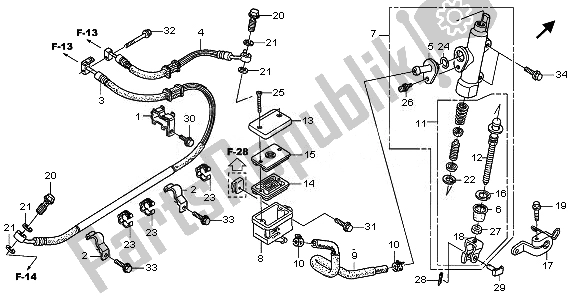 Toutes les pièces pour le Rr. Maître-cylindre De Frein (abs) du Honda XL 700 VA Transalp 2008